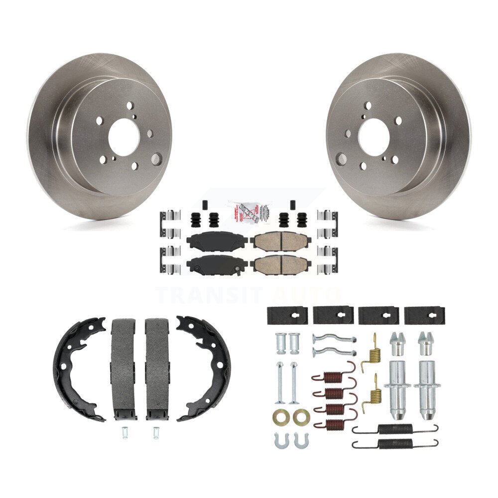 Rear Disc Rotors Ceramic Pads Parking Shoes Hardware Kit For Subaru Crosstrek Impreza XV K8A-108626