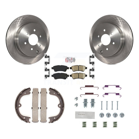 Rear Disc Rotors Ceramic Pads Parking Shoes Hardware Kit For 2005-2012 Nissan Pathfinder K8A-108659