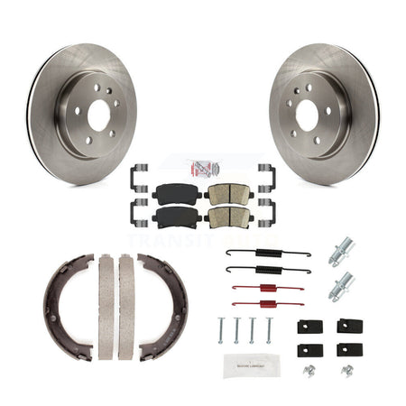 Rear Disc Rotors Ceramic Pads Parking Brake Shoes And Hardware Kit For Cadillac XTS K8A-108661