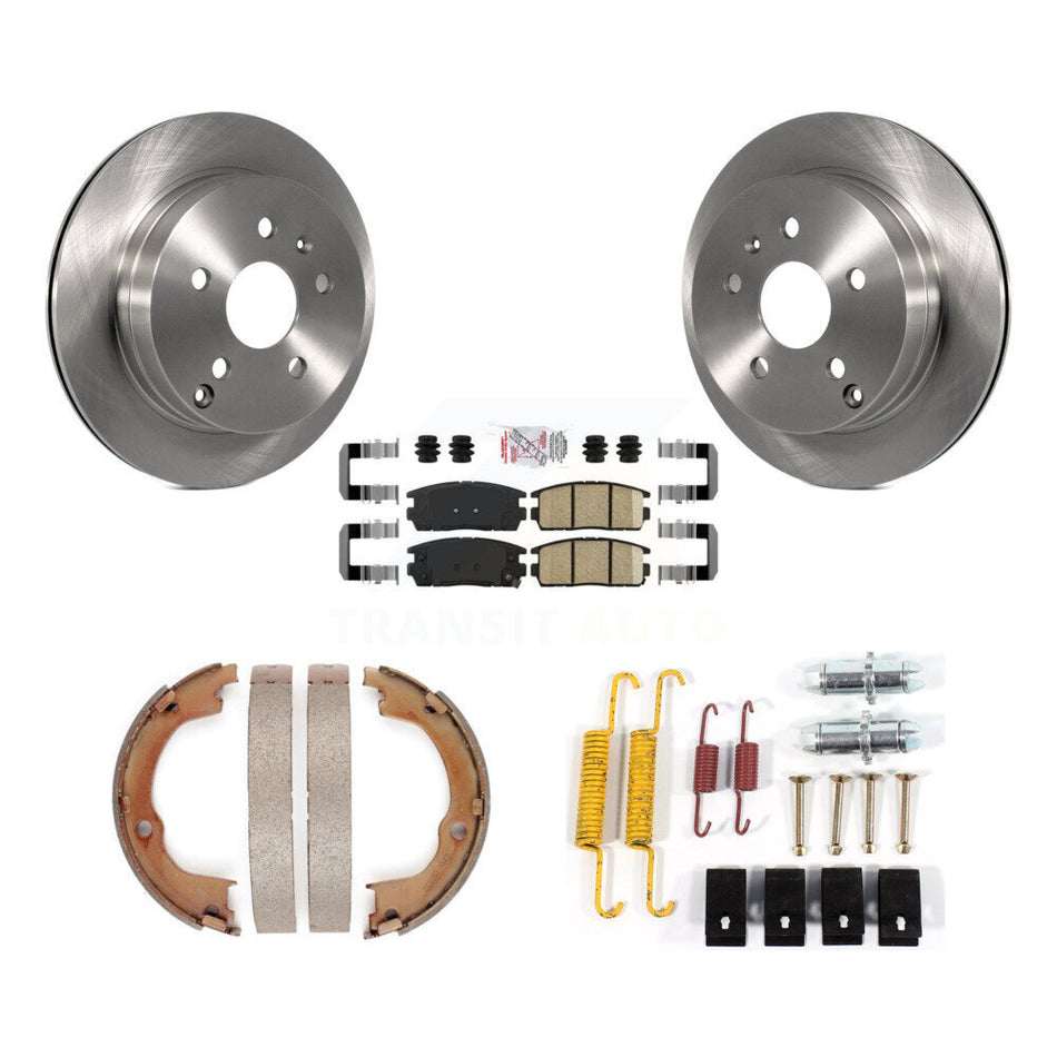 Rear Disc Rotors Ceramic Pads Parking Brake Shoes Hardware Kit For Chevrolet Equinox GMC K8A-108669