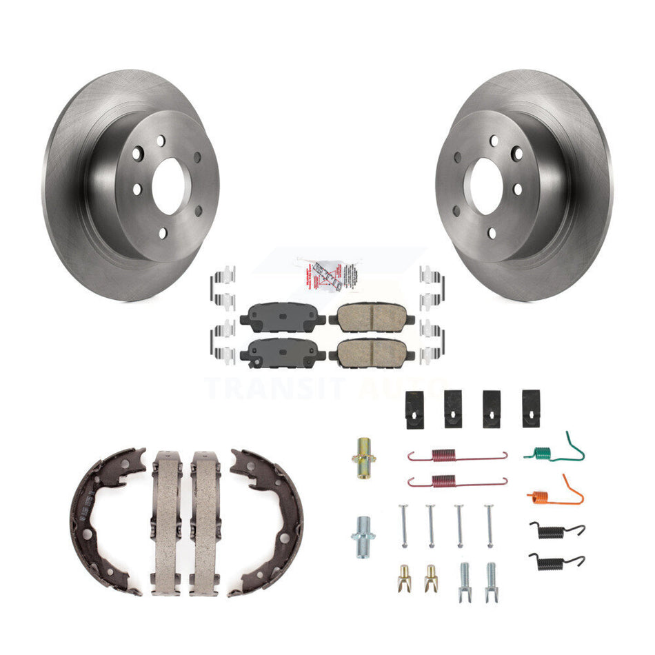 Rear Disc Rotors Ceramic Pads Parking Brake Shoes And Hardware Kit For Nissan Sentra K8A-108683