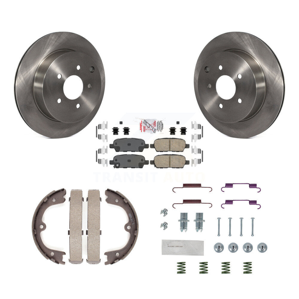Rear Disc Rotors Ceramic Pads Parking Shoes And Hardware Kit For 2009-2012 INFINITI FX35 K8A-108689