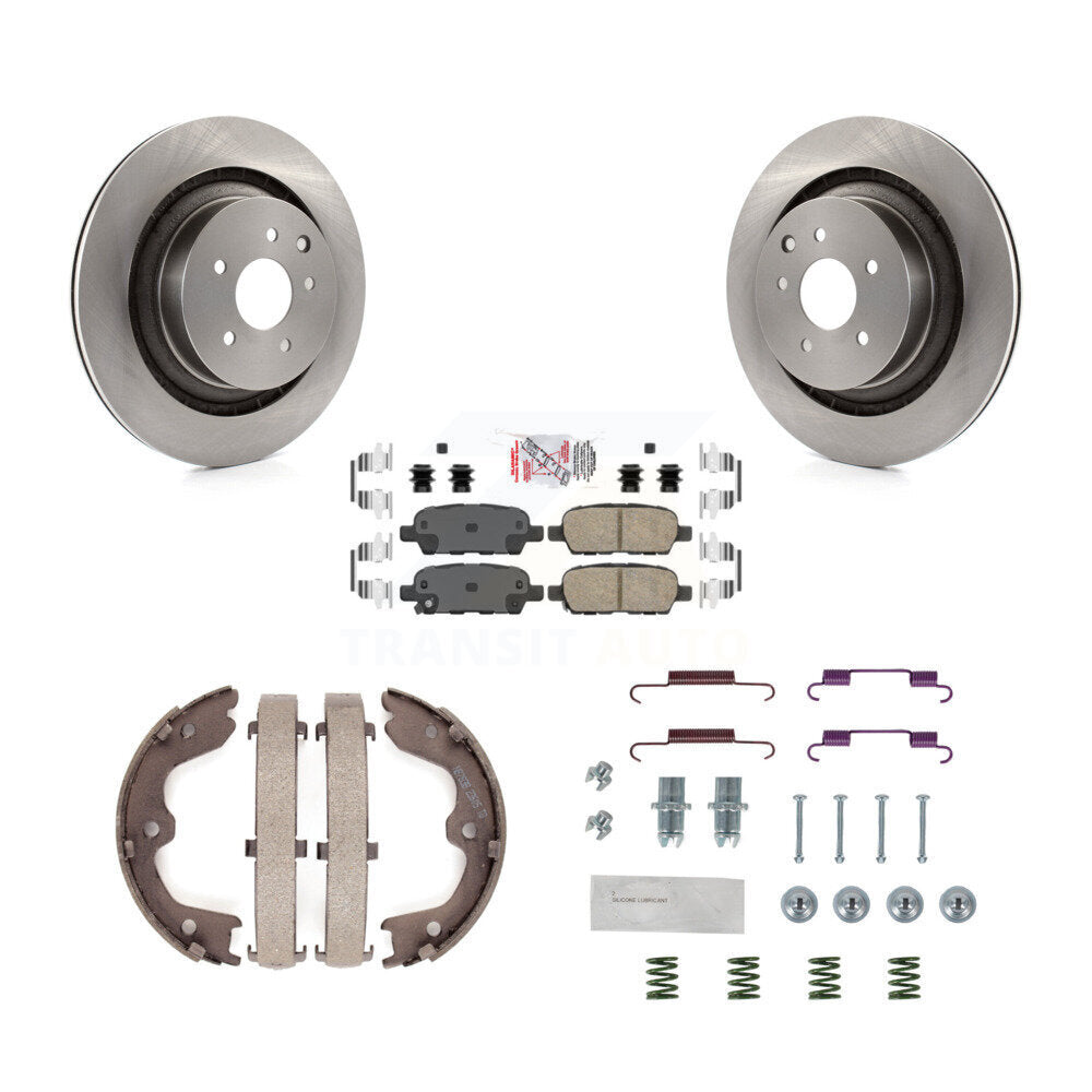 Rear Disc Rotors Ceramic Pads Parking Brake Shoes And Hardware Kit For INFINITI Q60 K8A-108691