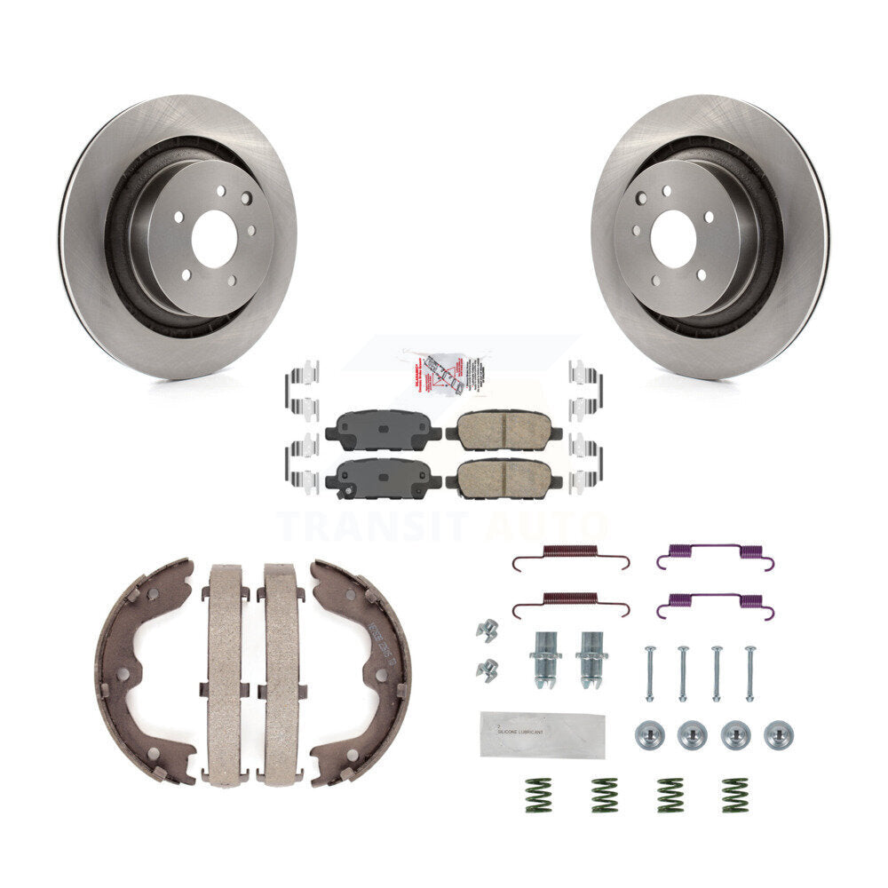 Rear Disc Rotors Ceramic Pads Parking Brake Shoes And Hardware Kit For INFINITI Q60 K8A-108694