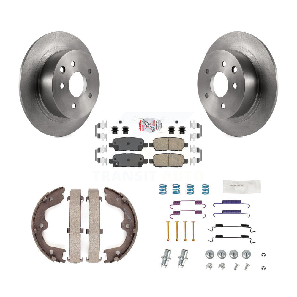 Rear Disc Rotors Ceramic Pads Parking Shoes And Hardware Kit For 2007-2009 Nissan Altima K8A-108696