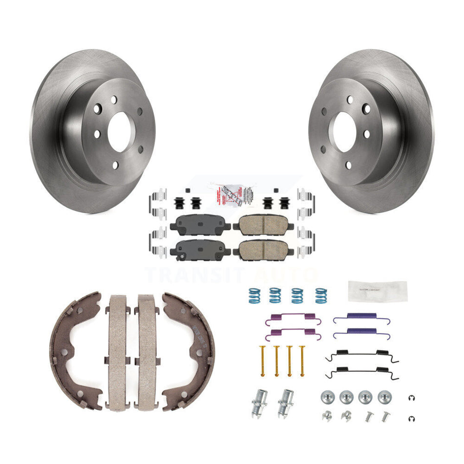 Rear Disc Rotors Ceramic Pads Parking Shoes And Hardware Kit For 2007-2009 Nissan Altima K8A-108696