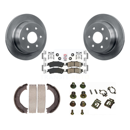 Rear Disc Rotors Ceramic Pads Parking Shoes Hardware Kit For Chevrolet Silverado 1500 GMC K8A-108721