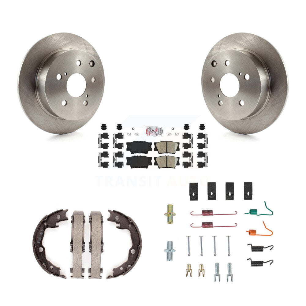 Rear Disc Rotors Ceramic Pads Parking Shoes & Hardware Kit For Toyota Matrix Pontiac Vibe K8A-108753