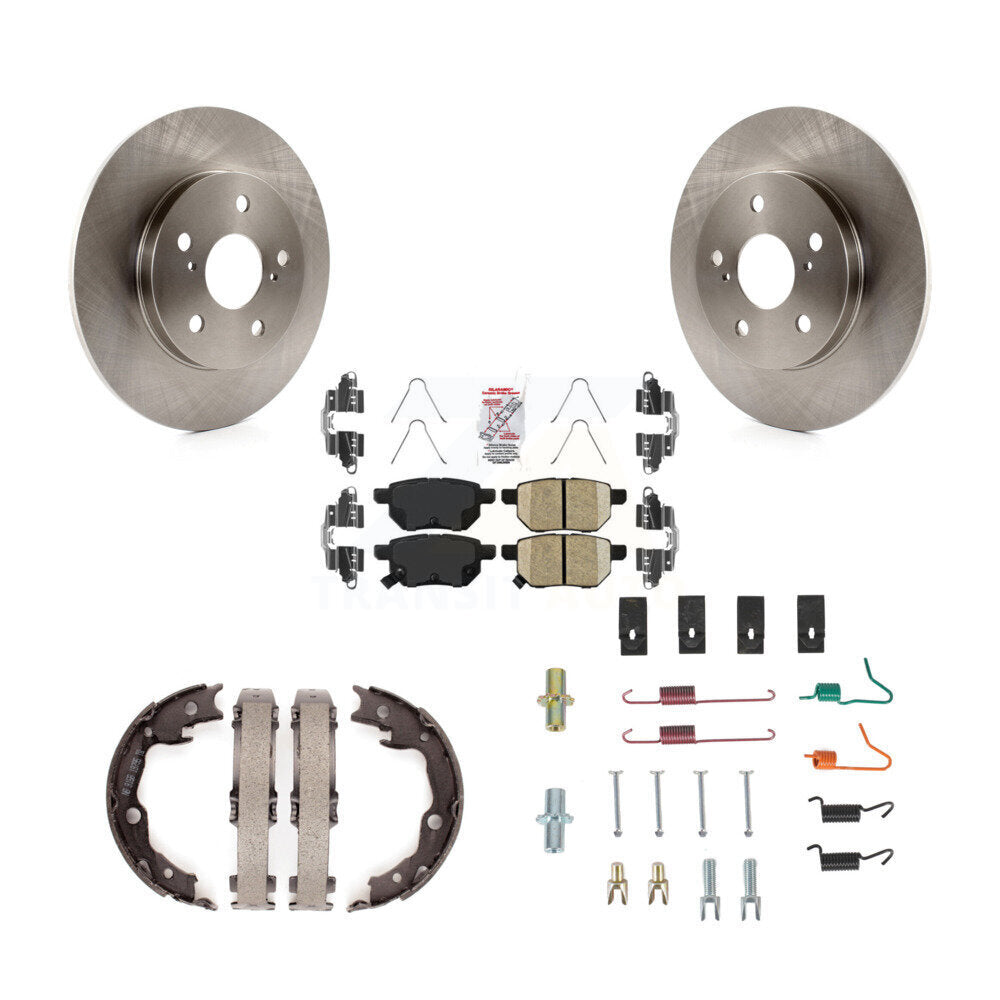 Rear Disc Rotors Ceramic Pads Parking Shoes & Hardware Kit For Toyota Matrix Pontiac Vibe K8A-108755
