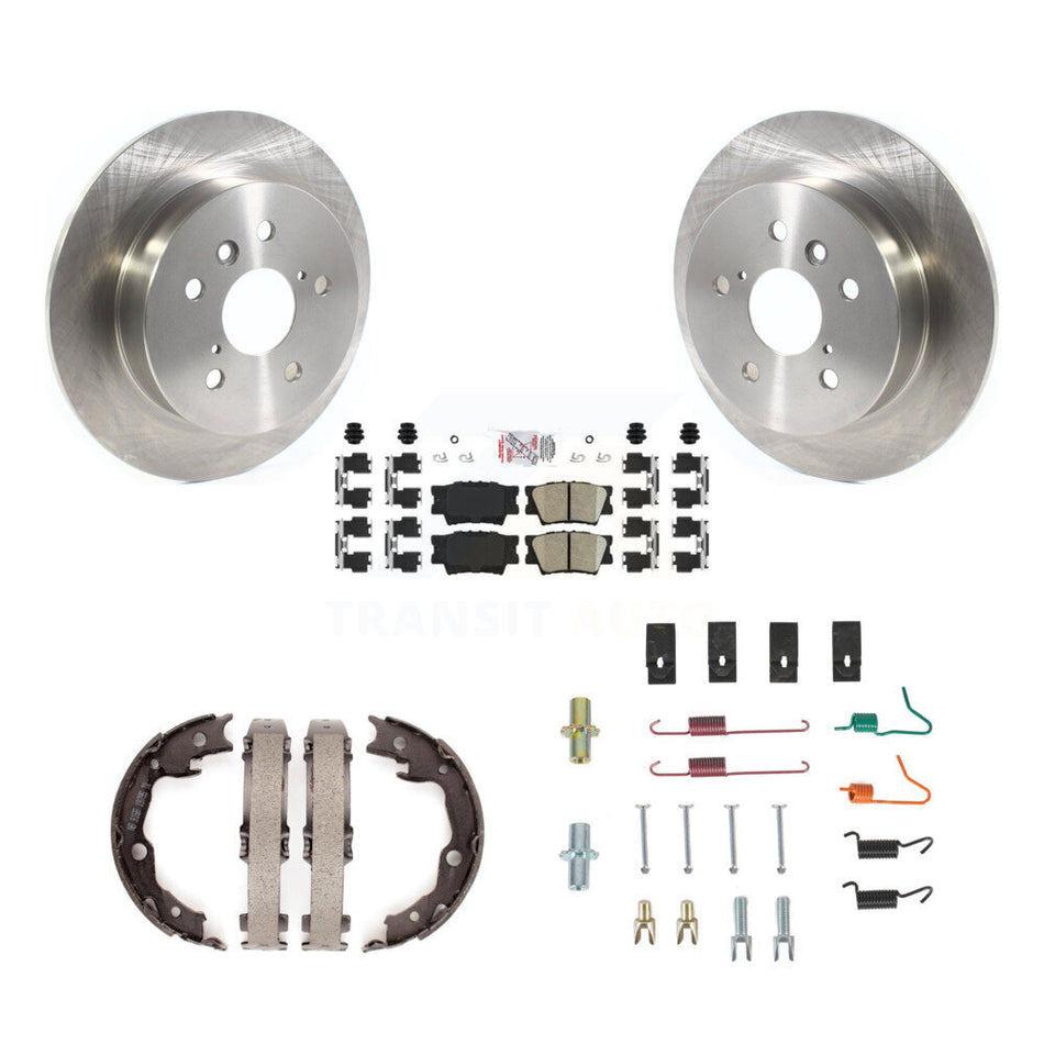 Rear Disc Rotors Ceramic Pads Parking Brake Shoes And Hardware Kit For Toyota Camry K8A-108759
