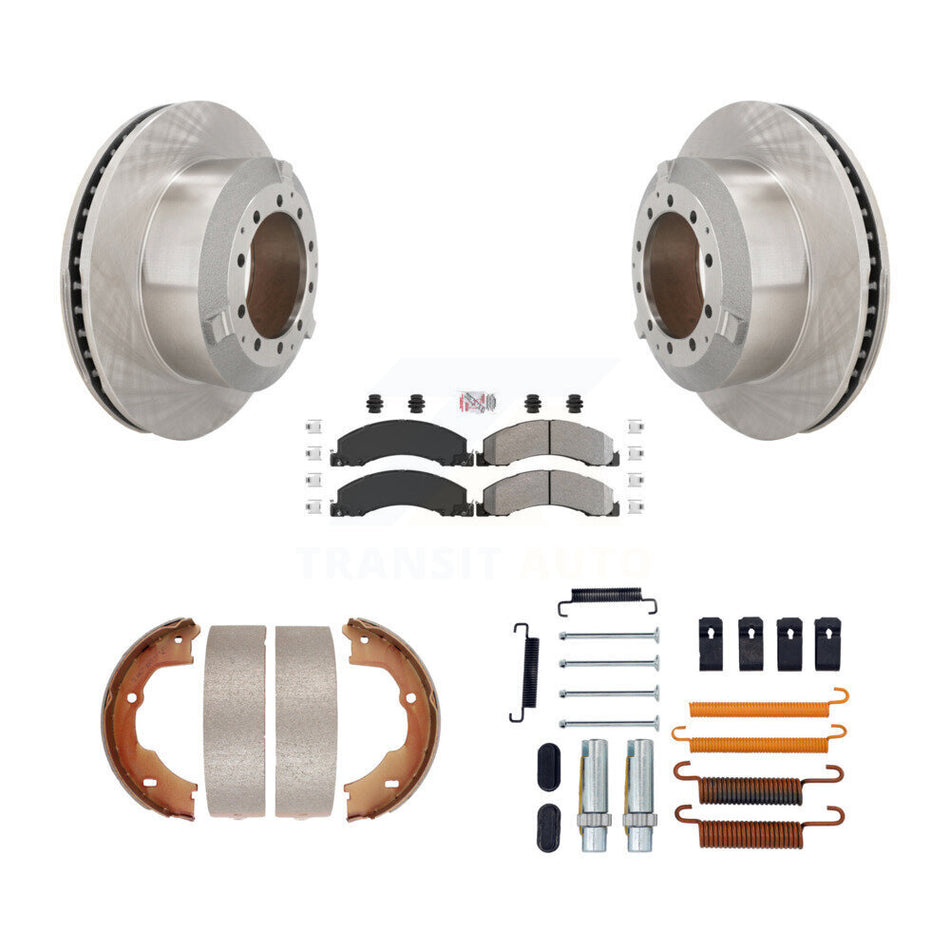 Rear Disc Rotors Semi-Metallic Pads Parking Shoes Hardware Kit For Ram Dodge Sterling 45 K8A-108763