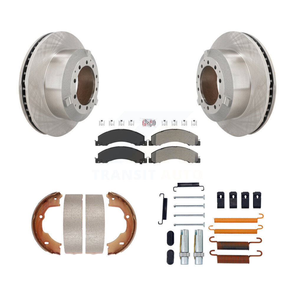 Rear Disc Rotors Semi-Metallic Pads Parking Shoes Hardware Kit For Ram Dodge Sterling 45 K8A-108764
