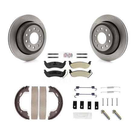 Rear Disc Rotors Semi-Metallic Pads Parking Shoes Hardware Kit For Lincoln Town Car Sedan K8A-108765