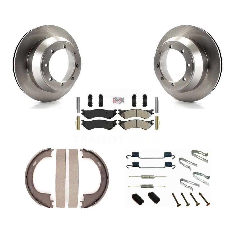 Rear Disc Rotors Semi-Metallic Pads Parking Shoes & Hardware Kit For Ford F-150 Heritage K8A-108767