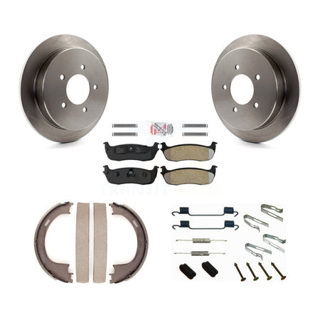 Rear Disc Rotors Semi-Metallic Pads Parking Shoes Hardware Kit For Ford F-150 Expedition K8A-108769