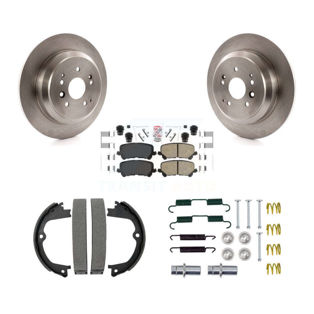 Rear Disc Rotors Ceramic Pads Parking Brake Shoes & Hardware Kit For 2014-2016 Acura MDX K8A-108792