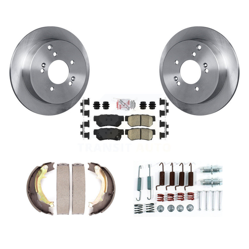 Rear Disc Rotors Ceramic Pads Parking Shoes & Hardware Kit For 2001-2004 Hyundai Santa Fe K8A-108796