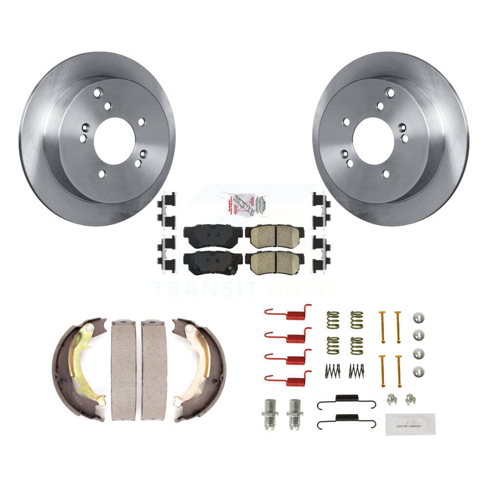Rear Disc Rotors Ceramic Pads Parking Shoes Hardware Kit For Hyundai Tucson Kia Sportage K8A-108805