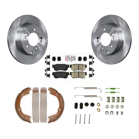Rear Disc Rotors Ceramic Pads Parking Brake Shoes & Hardware Kit For Hyundai Sonata 3.3L K8A-108806
