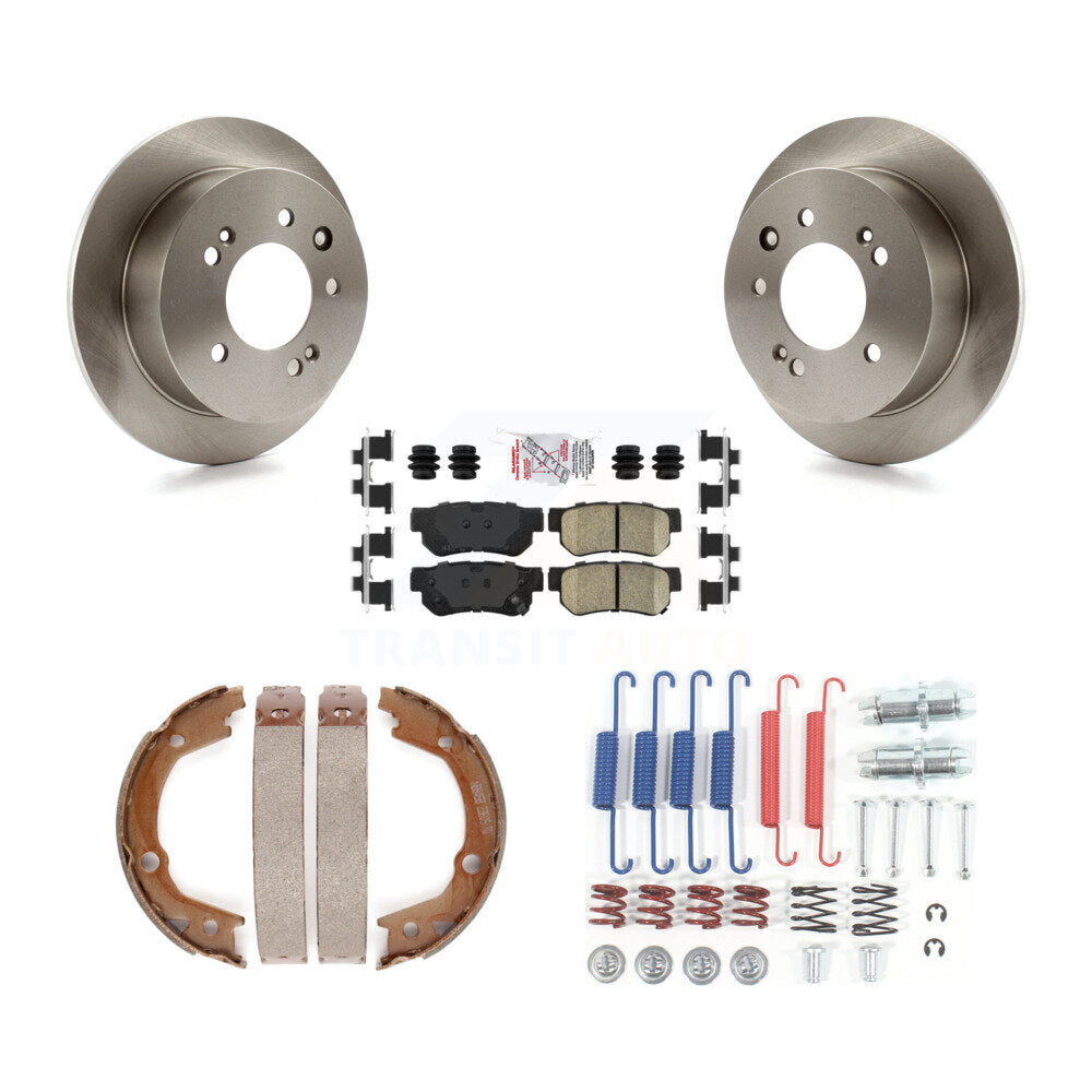 Rear Disc Rotors Ceramic Pads Parking Brake Shoes And Hardware Kit For Hyundai Elantra K8A-108812