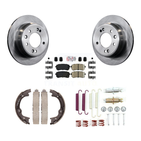 Rear Disc Rotors Ceramic Pads Parking Brake Shoes And Hardware Kit For Hyundai Elantra K8A-108818