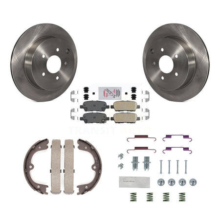 Rear Disc Rotors Ceramic Pads Parking Shoes Hardware Kit For Nissan Murano INFINITI QX60 K8A-108832