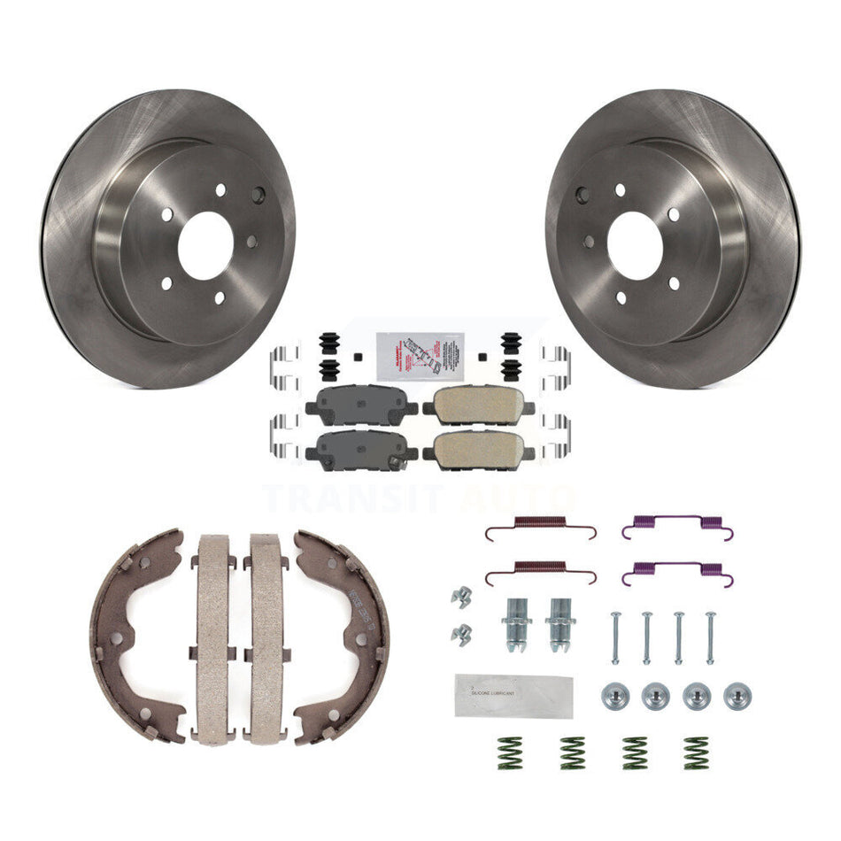 Rear Disc Rotors Ceramic Pads Parking Shoes Hardware Kit For 2003-2005 INFINITI FX35 FX45 K8A-108838