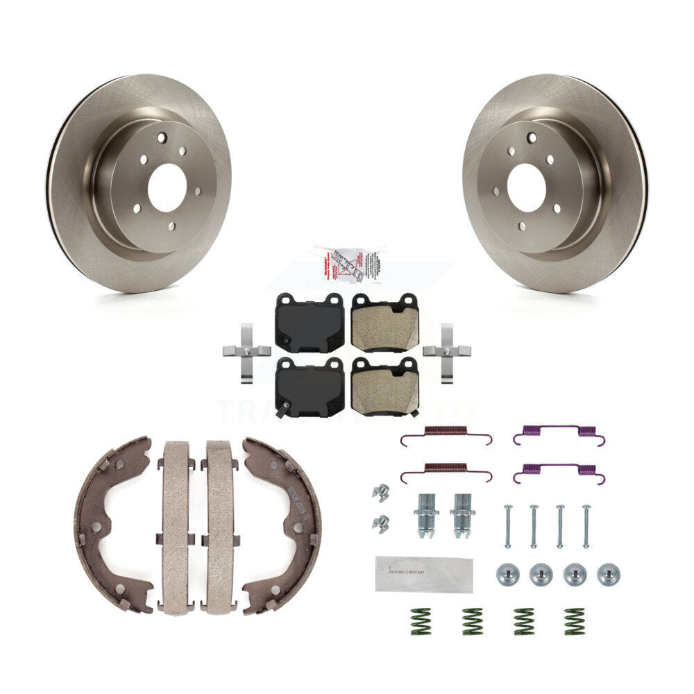 Rear Disc Rotors Semi-Metallic Pads Parking Shoes & Hardware Kit For Nissan 350Z INFINITI K8A-108840