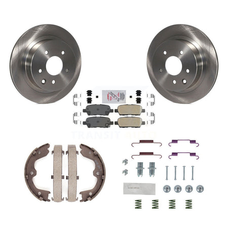 Rear Disc Rotors Ceramic Pads Parking Shoes And Hardware Kit For INFINITI G35 Nissan 350Z K8A-108841