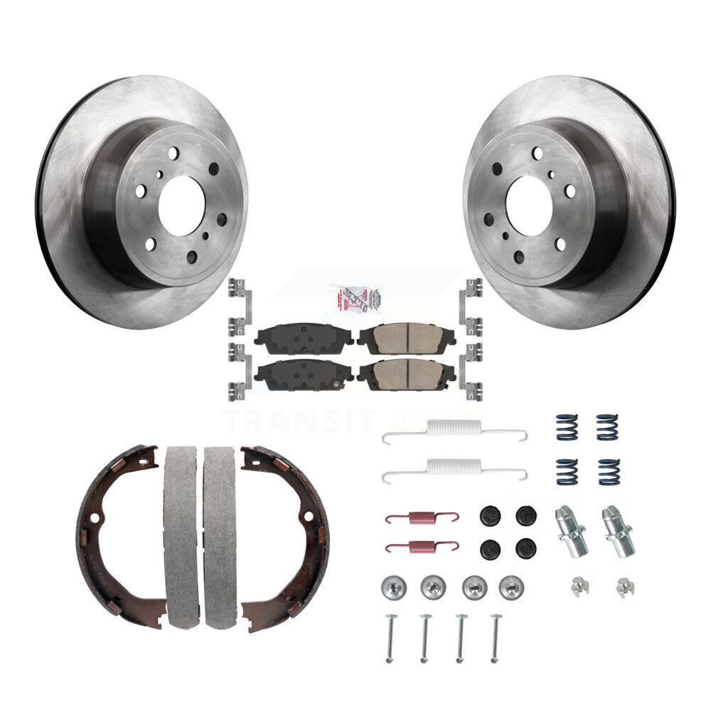 Rear Disc Rotors Ceramic Pads Parking Shoes Hardware Kit For GMC Chevrolet Sierra 1500 XL K8A-108860