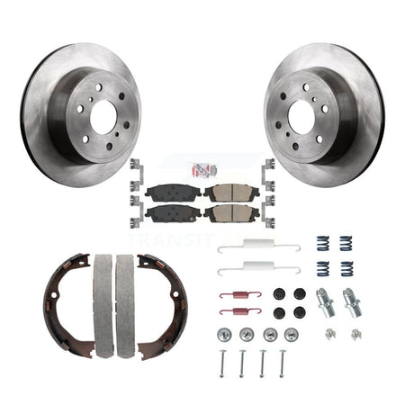 Rear Disc Rotors Ceramic Pads Parking Shoes Hardware Kit For GMC Chevrolet Sierra 1500 XL K8A-108860