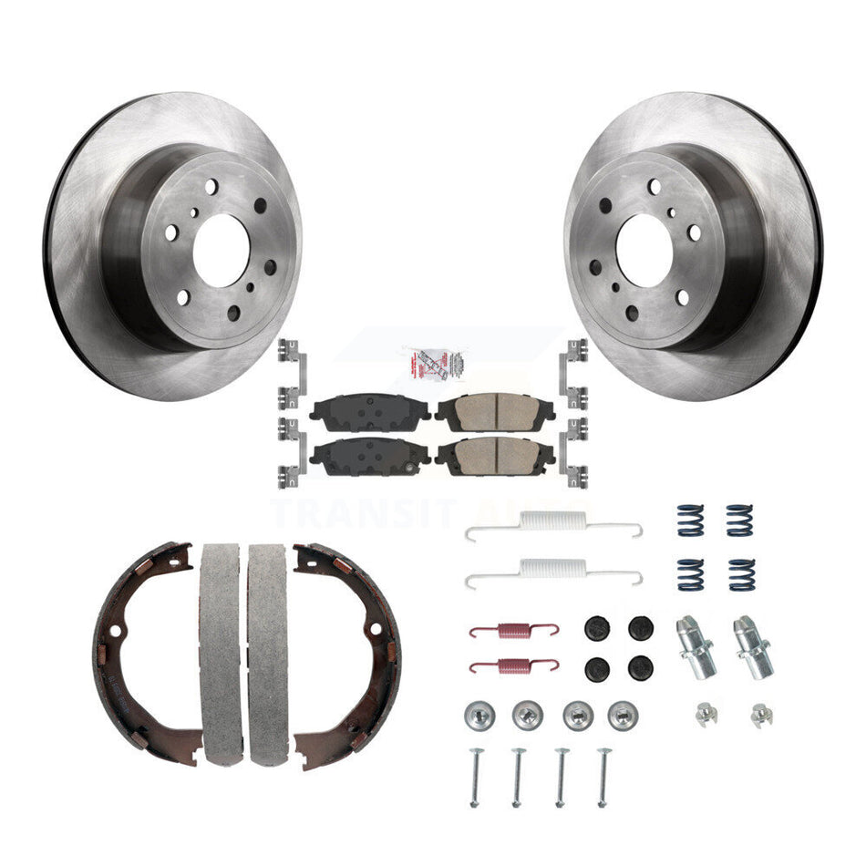 Rear Disc Rotors Ceramic Pads Parking Shoes Hardware Kit For GMC Chevrolet Sierra 1500 XL K8A-108860