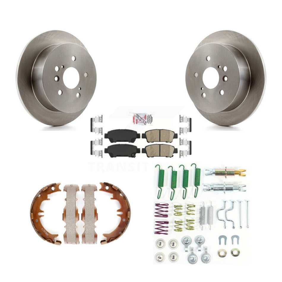 Rear Disc Rotors Ceramic Pads Parking Shoes And Hardware Kit For 2004-2010 Toyota Sienna K8A-108899