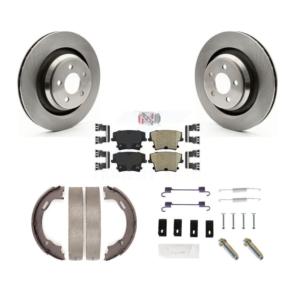 Rear Disc Rotors Ceramic Pads Parking Brake Shoes And Hardware Kit For Dodge Charger K8A-108911