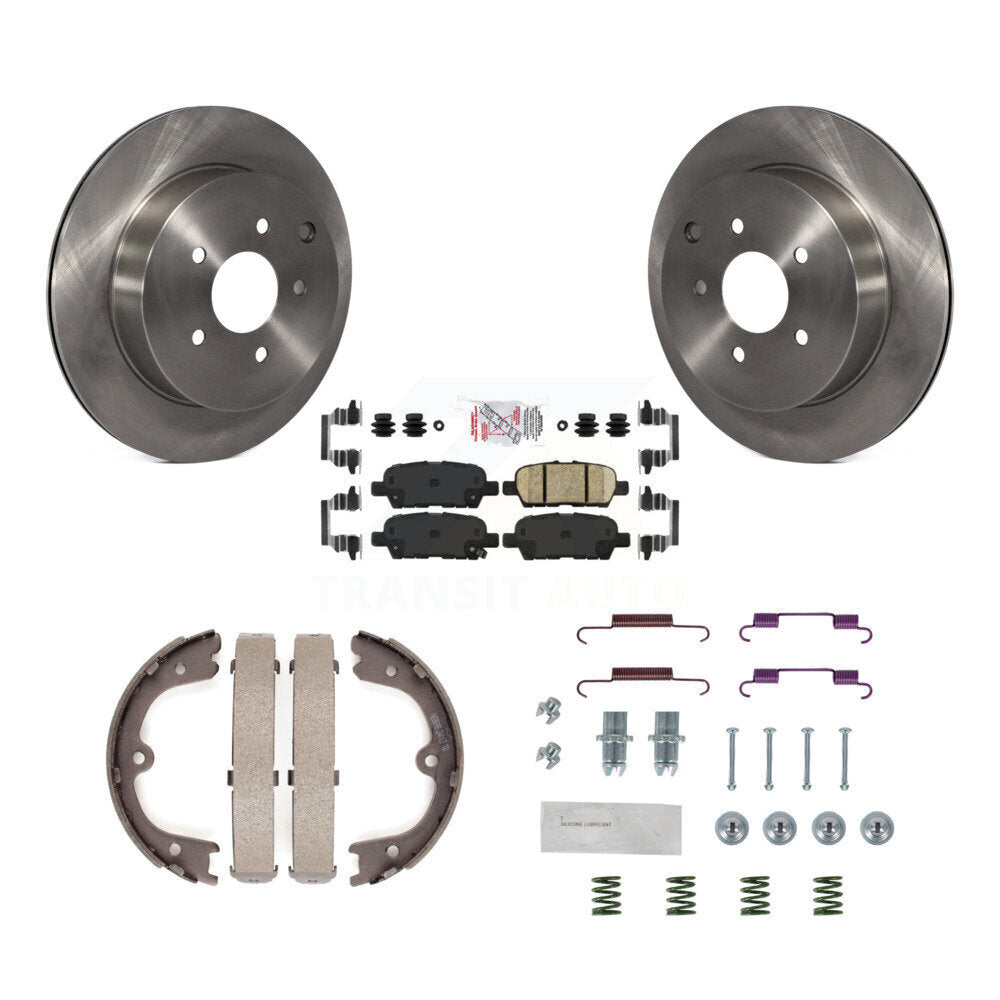 Rear Disc Rotors Ceramic Pads Parking Shoes & Hardware Kit For Nissan Murano INFINITI Q50 K8A-108913