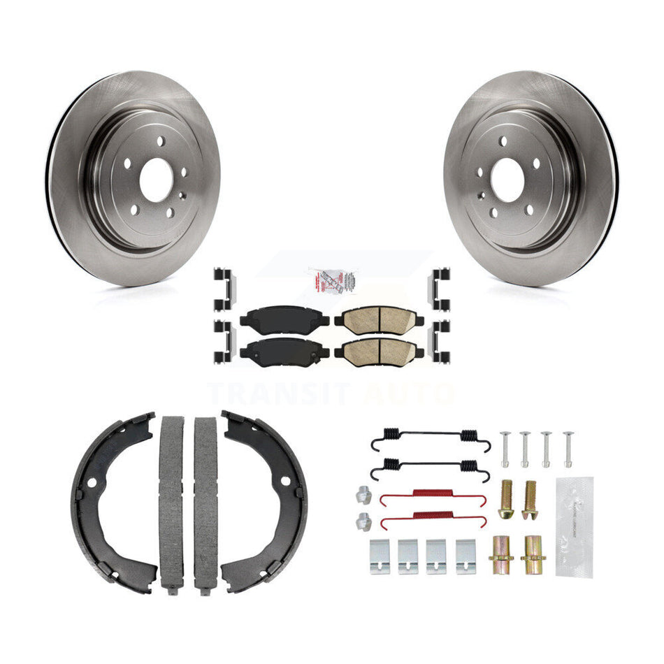 Rear Disc Rotors Ceramic Pads Parking Brake Shoes And Hardware Kit For Cadillac CTS K8A-108921