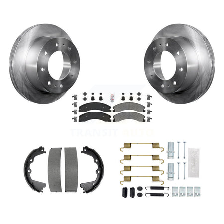 Rear Disc Rotors Semi-Metallic Pads Parking Shoes And Hardware Kit For GMC Sierra 2500 HD K8A-108959