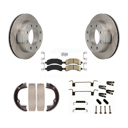 Rear Disc Rotors Ceramic Pads Parking Shoes Hardware Kit For Chevrolet Express 2500 3500 K8A-108960