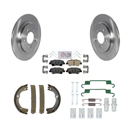 Rear Disc Rotors Ceramic Pads Parking Brake Shoes And Hardware Kit For Kia Sportage K8A-108964