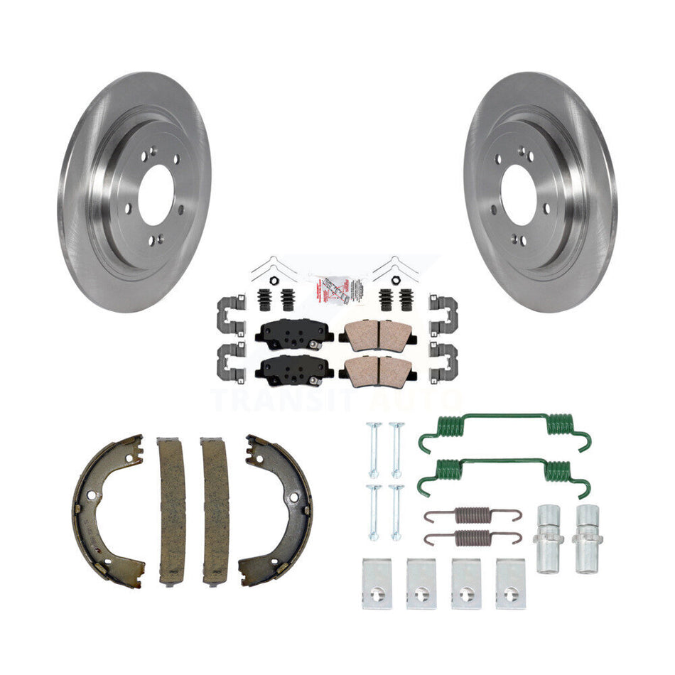 Rear Disc Rotors Ceramic Pads Parking Brake Shoes And Hardware Kit For Kia Sportage K8A-108965