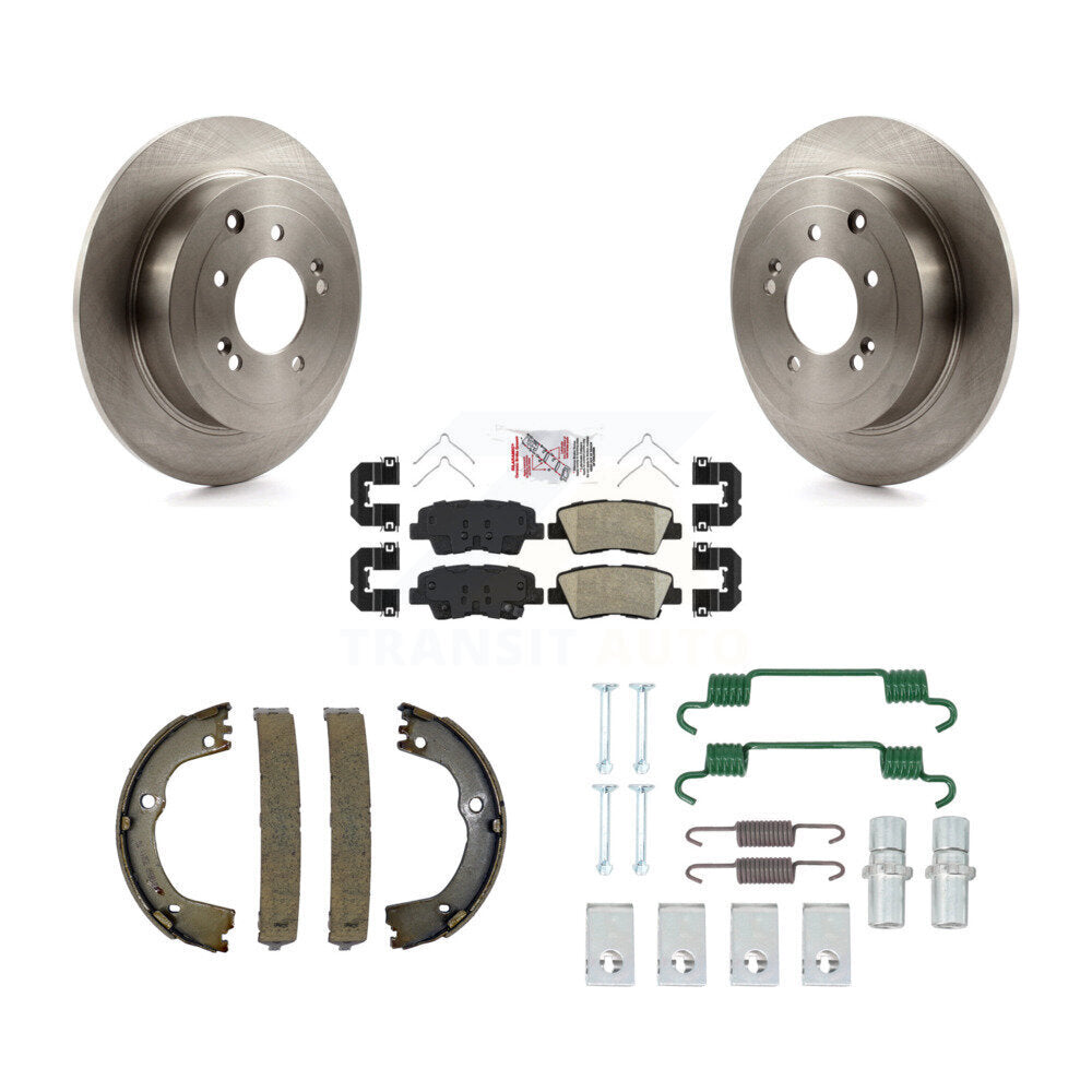 Rear Disc Rotors Ceramic Pads Parking Shoes Hardware Kit For Hyundai Tucson Kia Sportage K8A-108966