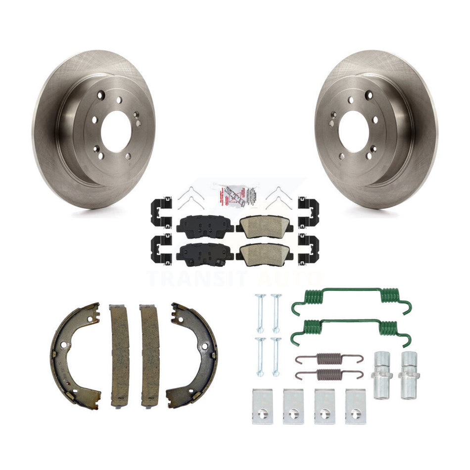 Rear Disc Rotors Ceramic Pads Parking Shoes Hardware Kit For Hyundai Tucson Kia Sportage K8A-108966