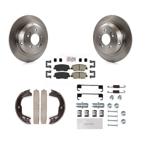 Rear Disc Rotors Ceramic Pads Parking Brake Shoes And Hardware Kit For Hyundai Genesis K8A-108973