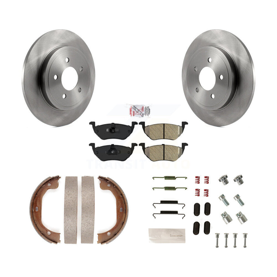 Rear Disc Rotors Semi-Metallic Pads Parking Shoes And Hardware Kit For Ford Escape Mazda K8A-108975