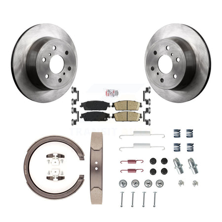 Rear Disc Rotors Ceramic Pads Parking Shoes & Hardware Kit For GMC Sierra 1500 Chevrolet K8A-108980
