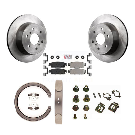 Rear Disc Rotors Semi-Metallic Pads Parking Shoes & Hardware Kit For Chevrolet Silverado K8A-108981