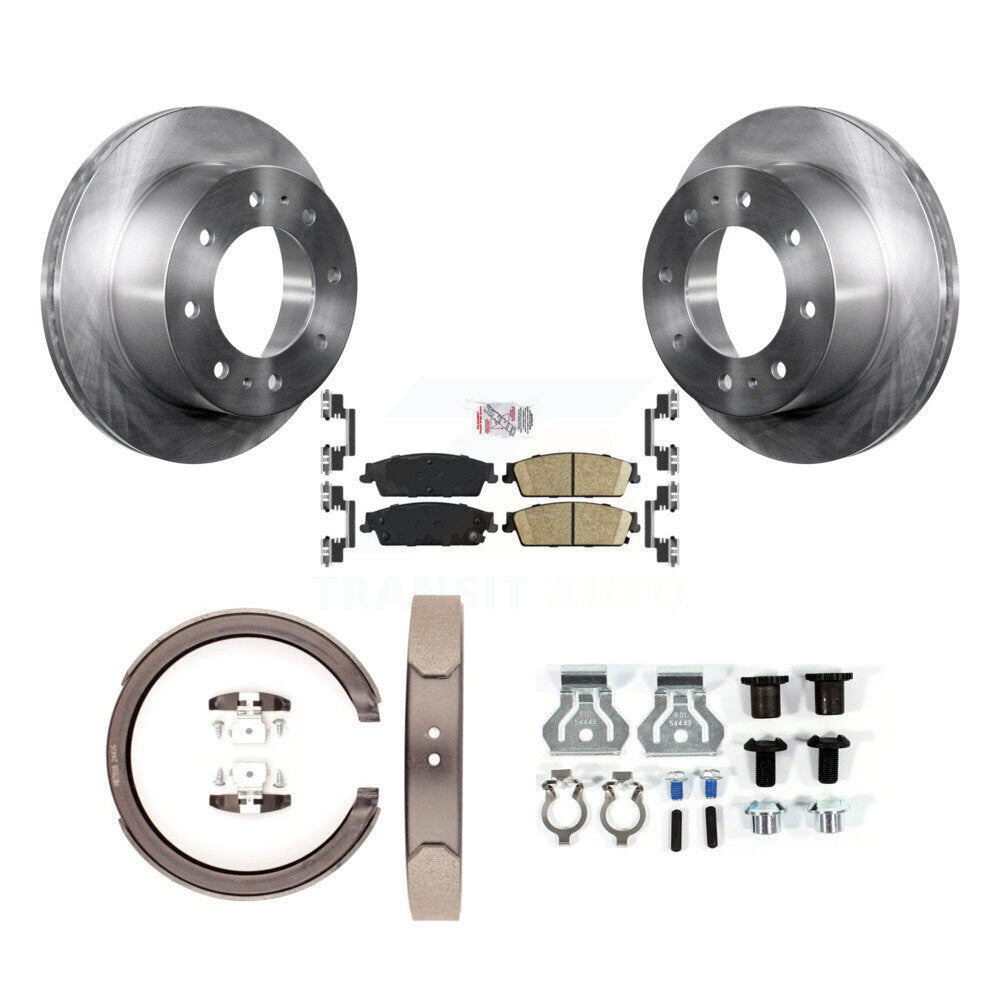 Rear Disc Rotors Ceramic Pads Parking Shoes And Hardware Kit For Chevrolet Silverado 1500 K8A-108984