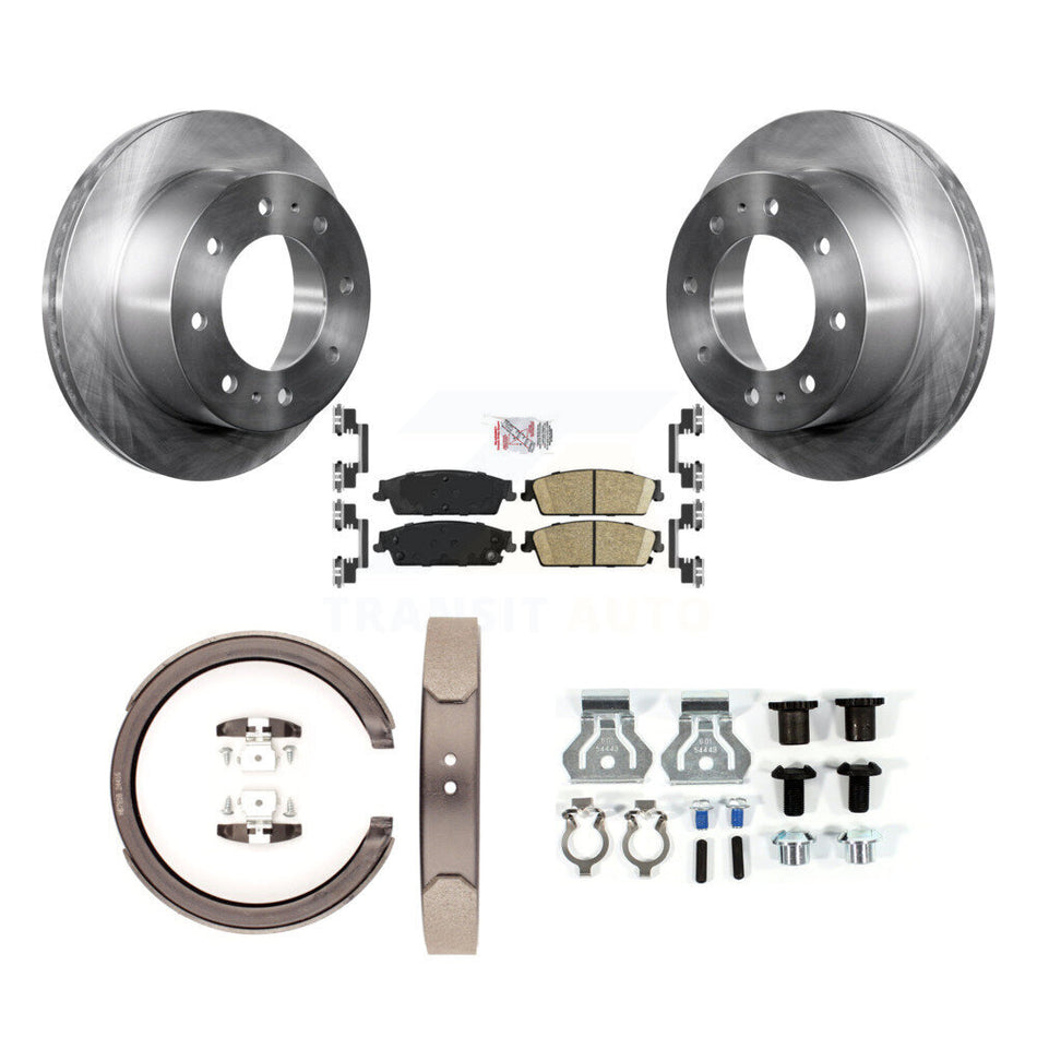Rear Disc Rotors Ceramic Pads Parking Shoes And Hardware Kit For Chevrolet Silverado 1500 K8A-108984