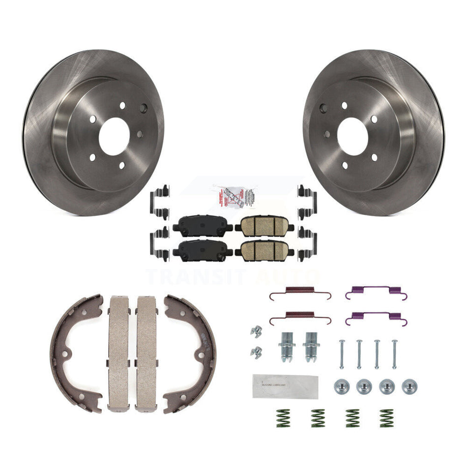 Rear Disc Rotors Ceramic Pads Parking Shoes And Hardware Kit For Nissan Murano Pathfinder K8A-109019