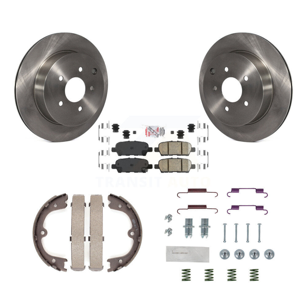 Rear Disc Rotors Ceramic Pads Parking Shoes And Hardware Kit For Nissan Murano Pathfinder K8A-109020